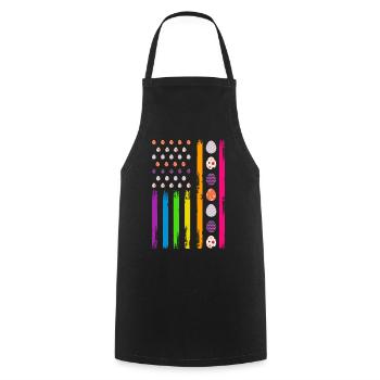 USA Flag Easter Patriot America Flag Easter Egg - Tablier de cuisine - noir - Devant - AI Model Male 185 dark (185cm)