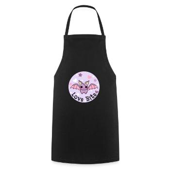 Love Bite. Kawaii Bat. Halloween Vampire. - Cooking Apron - black - Front - AI Model Male 185 dark (185cm)
