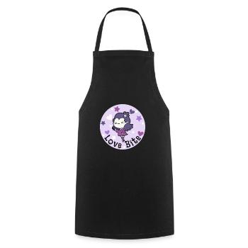 Kawaii Pastel Vampire. Love Bite. Halloween. - Cooking Apron - black - Front - AI Model Male 185 dark (185cm)
