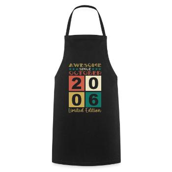 October Vintage 2006 16th Birthday Gift - Cooking Apron - black - Front - AI Model Male 185 dark (185cm)