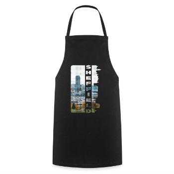 Sheffield England UK City Skyline Home Love - Cooking Apron - black - Front - AI Model Male 185 dark (185cm)