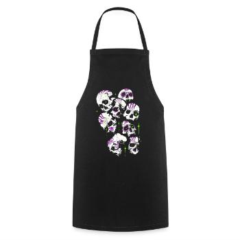 Skulls Skull Halloween Sugar Skulls - Cooking Apron - black - Front - AI Model Male 185 dark (185cm)