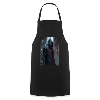 La Faucheuse II Futuriste - Tablier de cuisine - noir - Devant - AI Model Male 185 dark (185cm)