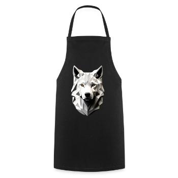 Head of the White Wolf - Cooking Apron - black - Front - AI Model Male 185 dark (185cm)