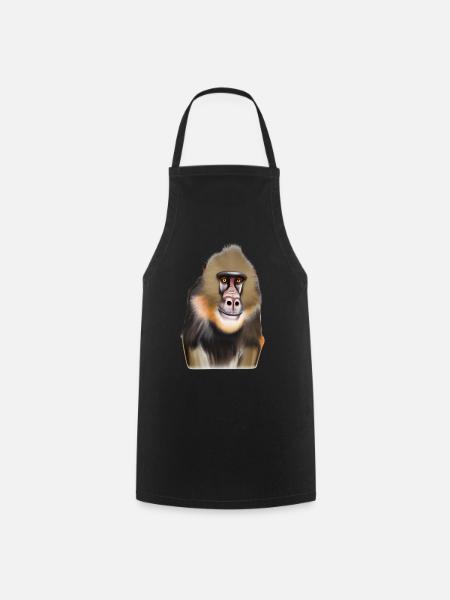 Mandrill Affe - Kochschürze - Schwarz