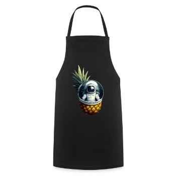 Astronaute à l’ananas - Tablier de cuisine - noir - Devant - AI Model Male 185 dark (185cm)