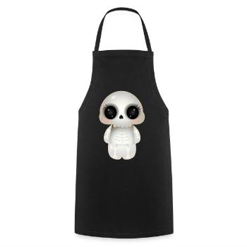 cute skull with dark eye sockets and eyelashes - Cooking Apron - black - Front - AI Model Male 185 dark (185cm)