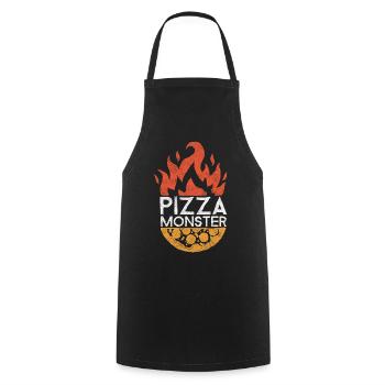 Pizza-Monster, lustiger Spruch, Pizza-Spruch - Kochschürze - Schwarz - Vorne - AI Model Male 185 dark (185cm)