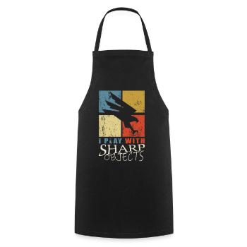 Falconry - Cooking Apron - black - Front - AI Model Male 185 dark (185cm)