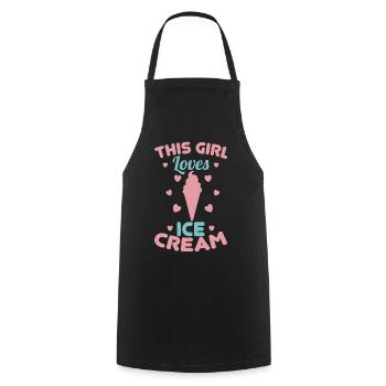 Little ice cream lover - Cooking Apron - black - Front - AI Model Male 185 dark (185cm)
