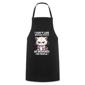 i dont like morning people Cat coffee - Kochschürze - Schwarz - Vorne - AI Model Male 185 dark (185cm)