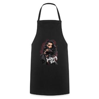 Goth Lady Judging You - Cooking Apron - black - Front - AI Model Male 185 dark (185cm)