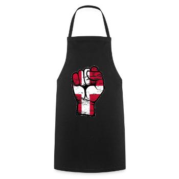 Danemark Drapeau Poing Main Utilisé Symbole - Tablier de cuisine - noir - Devant - AI Model Male 185 dark (185cm)