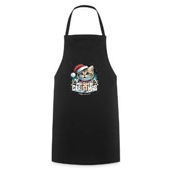 Chat de Noël - Miaouss, Noël - Tablier de cuisine - noir - Devant - AI Model Male 185 dark (185cm)