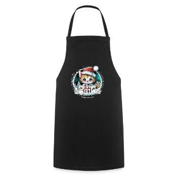 Chat de Noël - Miaouss, Noël - Tablier de cuisine - noir - Devant - AI Model Male 185 dark (185cm)