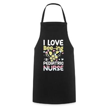 I Love Bee-ing a Pediatric Nurse - Kochschürze - Schwarz - Vorne - AI Model Male 185 dark (185cm)
