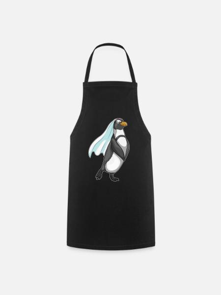 Pinguin Braut Schleier Hochzeit - Kochschürze - Schwarz