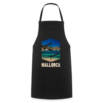 Mallorca Sommer Sonne Strand Meer Palmen Party - Kochschürze - Schwarz - Vorne - AI Model Male 185 dark (185cm)