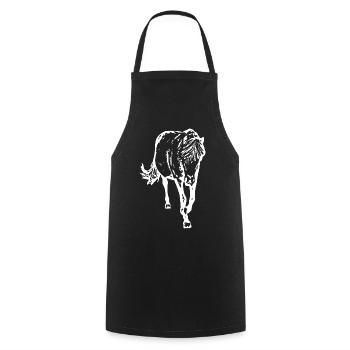 cheval blanc cheval blanc t-shirt cadeau cavalier - Tablier de cuisine - noir - Devant - AI Model Male 185 dark (185cm)