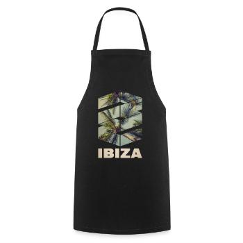 Ibiza Sommer Sonne Strand Meer Palmen Party - Kochschürze - Schwarz - Vorne - AI Model Male 185 dark (185cm)