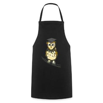 Owl Teacher Wise Wise Wisdom Clever Woodland Animals - Cooking Apron - black - Front - AI Model Male 185 dark (185cm)