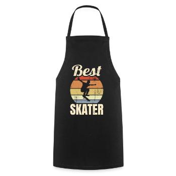 Bester Skater Vintage Look - Kochschürze - Schwarz - Vorne - AI Model Male 185 dark (185cm)