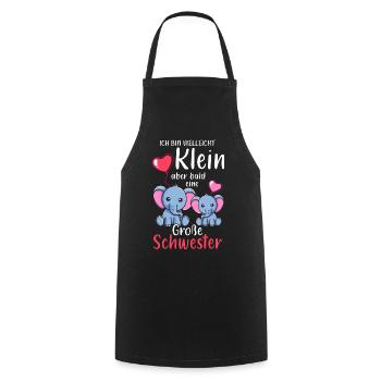 Je suis petite mais bientôt une grande sœur - Tablier de cuisine - noir - Devant - AI Model Male 185 dark (185cm)