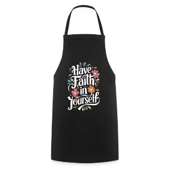 Ayez confiance en vous - Tablier de cuisine - noir - Devant - AI Model Male 185 dark (185cm)