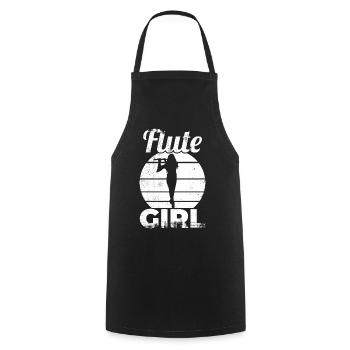 Flötenspielerin - Kochschürze - Schwarz - Vorne - AI Model Male 185 dark (185cm)