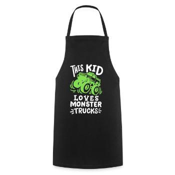Monstertrucks für Kinder - Kochschürze - Schwarz - Vorne - AI Model Male 185 dark (185cm)