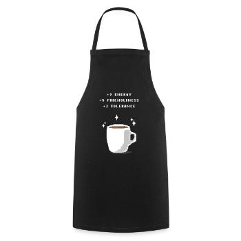 Coffee boost - Kochschürze - Schwarz - Vorne - AI Model Male 185 dark (185cm)