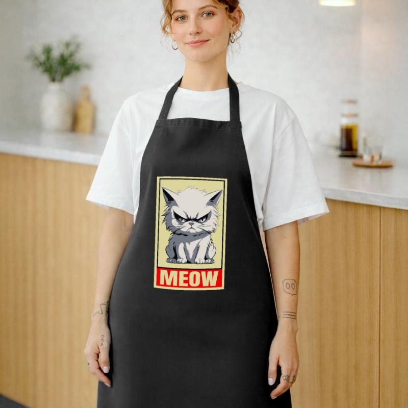 Cat Meow Grumpy Grumpy Grumpy Funny Cooking Apron