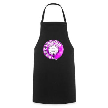 Vintage Rotary Telephone Dial Retro - Cooking Apron - black - Front - AI Model Male 185 dark (185cm)