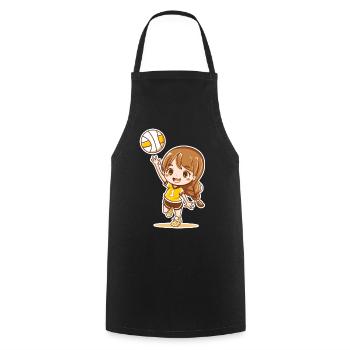 Little volleyball player - Cooking Apron - black - Front - AI Model Male 185 dark (185cm)
