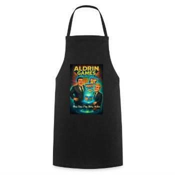 Aldrin Games Unlimited – Kultig! - Kochschürze - Schwarz - Vorne - AI Model Male 185 dark (185cm)