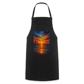 Sunset Bliss – L’art rencontre l’été - Tablier de cuisine - noir - Devant - AI Model Male 185 dark (185cm)