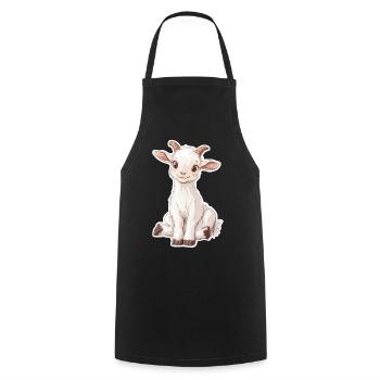 Chèvre - Tablier de cuisine - noir - Devant - AI Model Male 185 dark (185cm)
