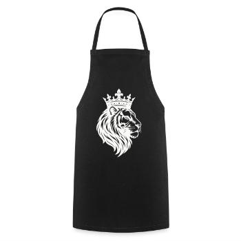 Löwe Krone King - Kochschürze - Schwarz - Vorne - AI Model Male 185 dark (185cm)