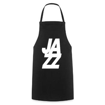 Kühnes Jazzmusik-Logo-Design - Kochschürze - Schwarz - Vorne - AI Model Male 185 dark (185cm)