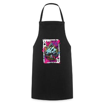 Ace of Spades Card - Cooking Apron - black - Front - AI Model Male 185 dark (185cm)