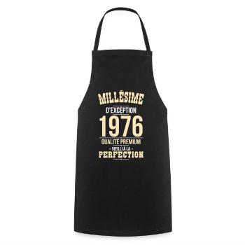 1976 – Millésime d’exception – Qualité premium - Tablier de cuisine - noir - Devant - AI Model Male 185 dark (185cm)