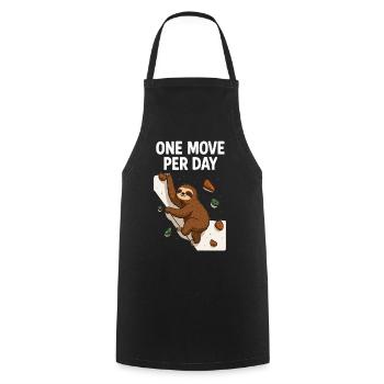 Sloth Bouldering: One Move Per Day Design - Cooking Apron - black - Front - AI Model Male 185 dark (185cm)