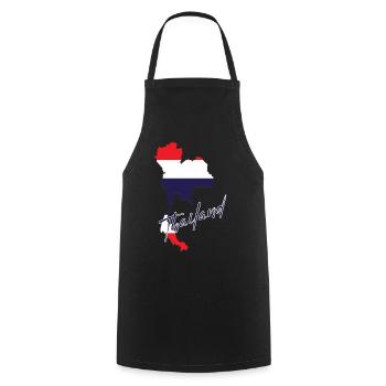 Map with Thailand flag, I love Thailand - Cooking Apron - black - Front - AI Model Male 185 dark (185cm)