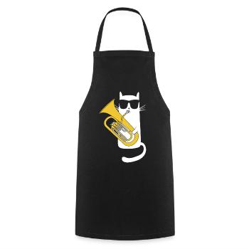 Baritone Horn - Cool Cat with Sunglasses - Cooking Apron - black - Front - AI Model Male 185 dark (185cm)