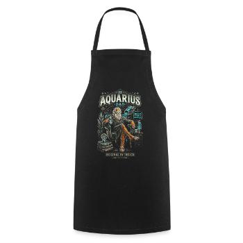 Vater Wassermann Geek Kosmos – Wassermann Tierkreis - Kochschürze - Schwarz - Vorne - AI Model Male 185 dark (185cm)