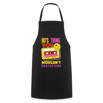 Retro Back to the 80s Vintage Design - Cooking Apron - black - Front - AI Model Male 185 dark (185cm)
