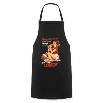 Déjeuner de fitness rétro Pin-Up : design sportif drôle - Tablier de cuisine - noir - Devant - AI Model Male 185 dark (185cm)