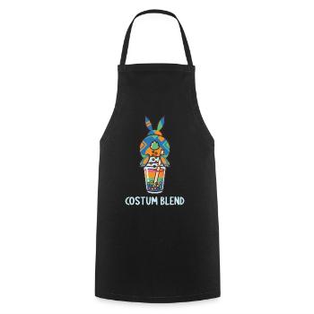 Bubble Tea Boba Drôle de Lapin mignon - Tablier de cuisine - noir - Devant - AI Model Male 185 dark (185cm)