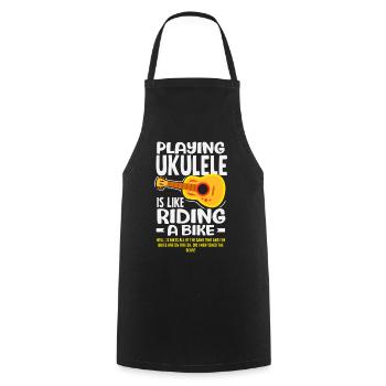 Funny Ukulele Designs and Sayings - Cooking Apron - black - Front - AI Model Male 185 dark (185cm)