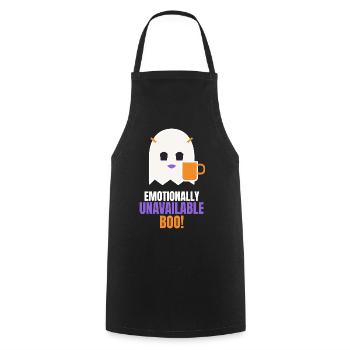 Emotionally Unavailable Boo Funny Ghost - Kochschürze - Schwarz - Vorne - AI Model Male 185 dark (185cm)